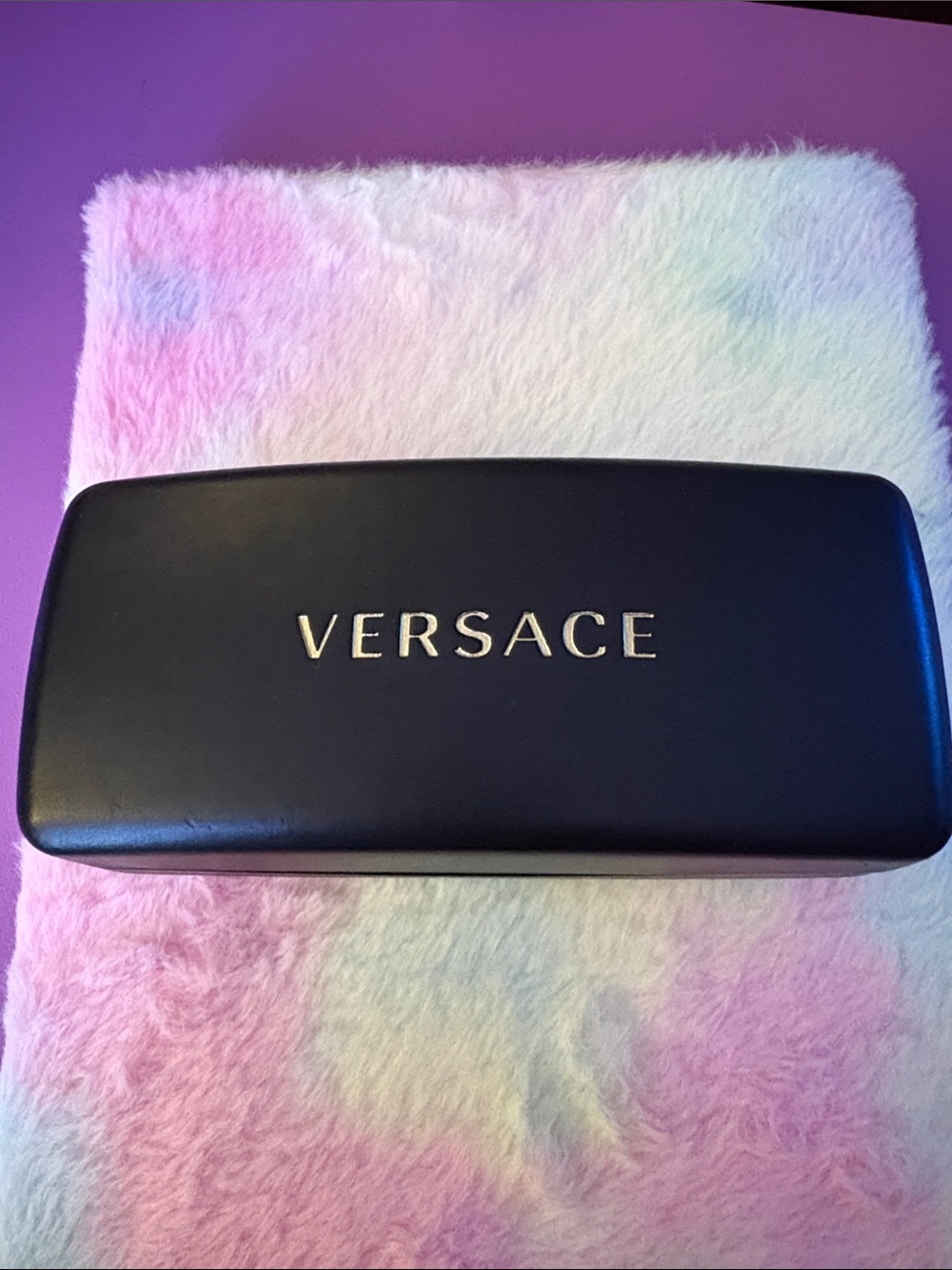 Versace Black Eyewear Case with Embossed Logo